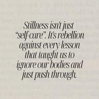 I was 14, gripping my desk to stop myself from throwing up as period cramps tore through me in English class, when I learned the most toxic lesson about being a woman: 

your body can be in agony, but the day still expects you to show up.

I remember trying to focus while my body was doing something enormous and private underneath a school uniform. Life just didn’t pause, you realised quickly you could be hurting and still required to function, and after a while you stopped questioning it.

That training stays with you.

Later it looks like going to work sick, caring for others when you’re depleted, managing everyone’s needs while your body screams for rest.

This pattern of override and endurance became my normal…until burnout forced me to stop. That’s when I discovered the very stillness I’d been avoiding was exactly what I needed.

So…I always find it interesting when women say stillness and meditation feels too uncomfortable for them. 

Women already live inside fluctuating bodies, moods and responsibilities that don’t stop. We keep loving people while tired, keep making decisions while overwhelmed, keep holding things together while our internal weather keeps changing.

The stillness is what feels confronting.

When you sit and stop moving, there’s nothing to fix or tend to and your attention finally turns toward yourself. Thoughts you’ve outrun come closer. Feelings you postponed surface. You notice how tired you actually are.

It isn’t weakness that makes women avoid meditation.

It’s familiarity with pushing through.

For many of us, movement has always been the way we cope. Sitting quietly means meeting ourselves without a role, without helping, without performing strength.

And yet after some devotion something softens, your mind slows, body unclenches, stress starts to release and underneath the managing and holding everything together, you can feel your own life again.

Meditation isn’t adding another hard thing.

It’s the place you stop carrying it alone.

Comment STILLNESS for my free meditation that helps you meet yourself with gentleness.
