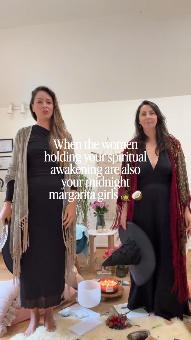 Inner Mystic retreat planning…we got high on our own supply. 🧙‍♀️😂

Two grown women with witch hats cloaked in velvet. And then…your hosts watched Practical Magic.

Somewhere in all of this, a very powerful retreat is being planned. 🐍 

We’ll hold you through your spiritual awakening. Then dance around the kitchen with you. ❤️‍🔥🥥🔮

We can’t wait for our women to experience what we’ve been cooking up. 

#innermysticretreat